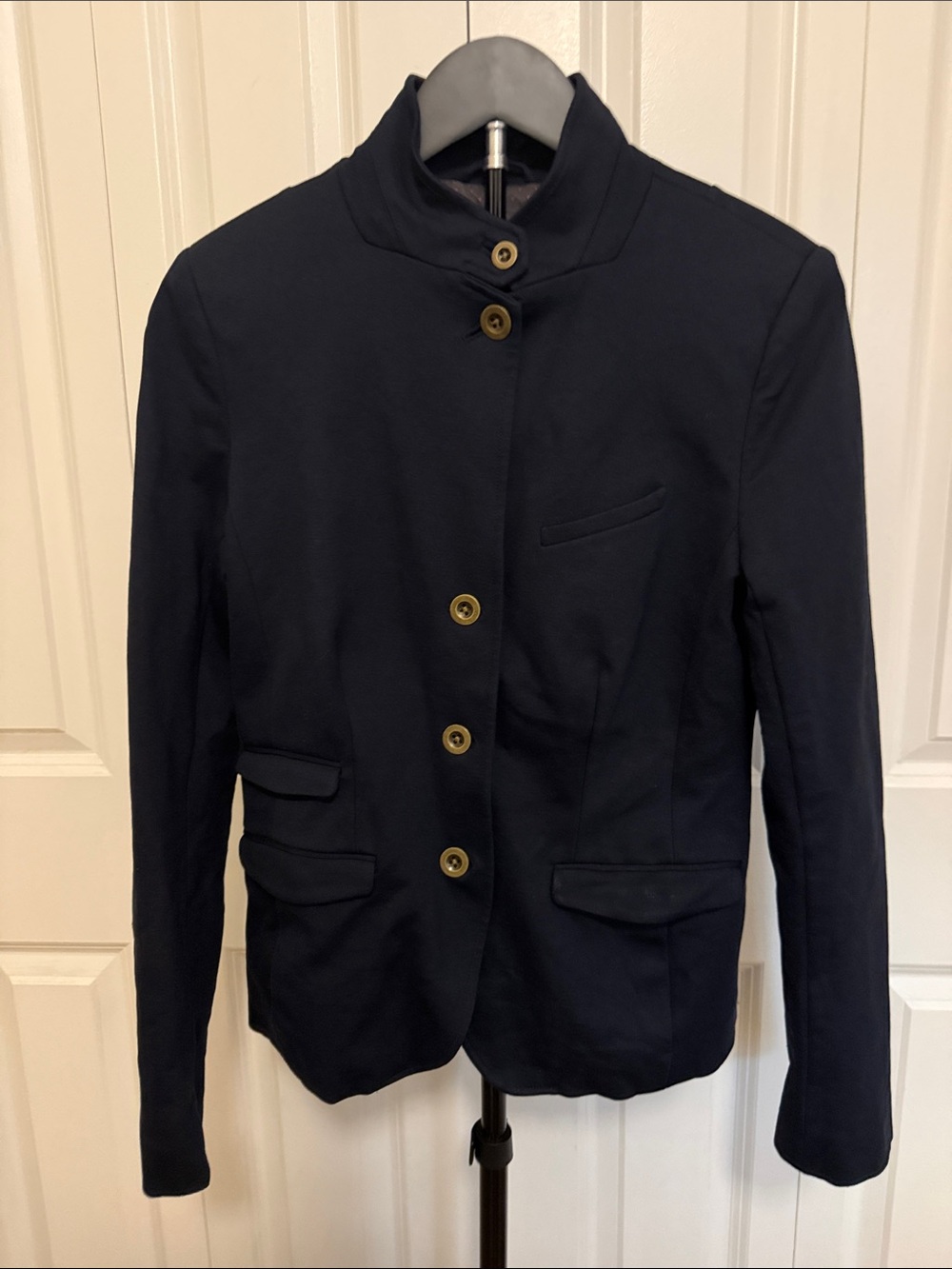 GAP Navy Stand-Collar Button Blazer